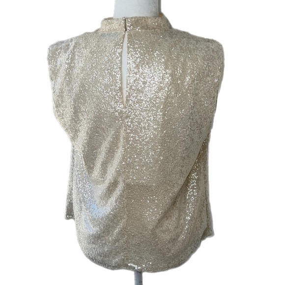 Amanda Uprichard Sequin Pleated Draped short Sleeve Top - Picture 8 of 13
